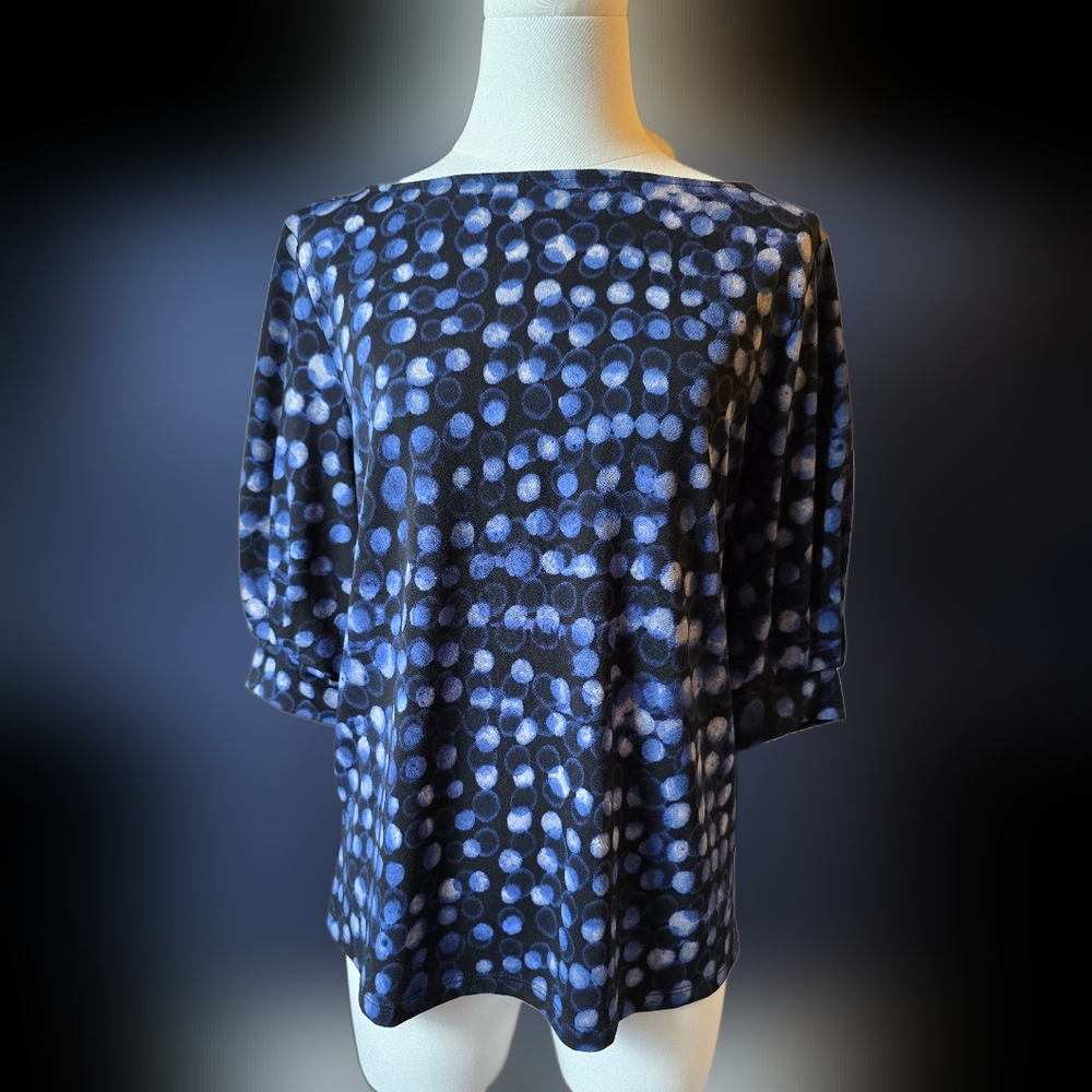 H&M Black, Navy and White Dot Blouse
